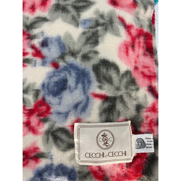 Cecchi E Cecchi Floral Fringed wool throw blanket - Picture 2 of 9